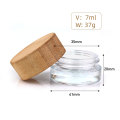 cosmetic packaging eco friendly mini 7ml 7g clear eye cream glass cosmetic jar with bamboo lid